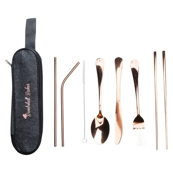 Bombshell Other - BOMBSHELL Rose Gold Travel Tableware Set